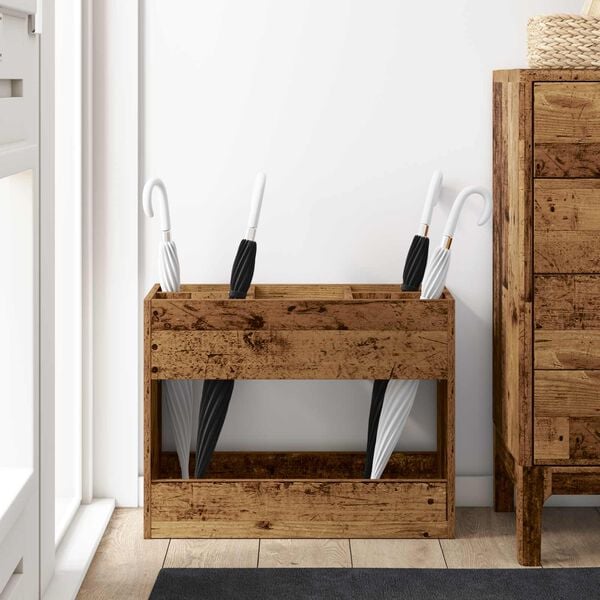 vidaXL Stojalo za dežnik Star les 65 x 24 x 50 cm Konstruiran les