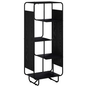 vidaXL Visoka komoda Črni hrast 60 x 37,5 x 144 cm Obdelan les