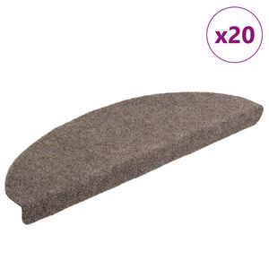 vidaXL Preproge za stopnice, samolepilne, 20 kosov, 65 x 21 x 4 cm, bež, polkrožne, velike