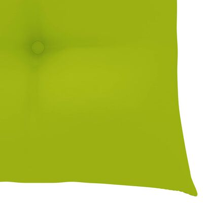 vidaXL Gugalnik s svetlo zeleno blazino trdna tikovina