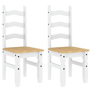 vidaXL Jedilni stoli 2 kosa Corona beli 42x47x107 cm trdna borovina