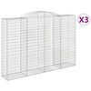 vidaXL Obokane gabion košare 3 kosa 300x50x200/220 cm pocinkano železo