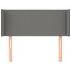 vidaXL Vzglavje z u&scaron;esi temno sivo 103x16x78/88 cm blago