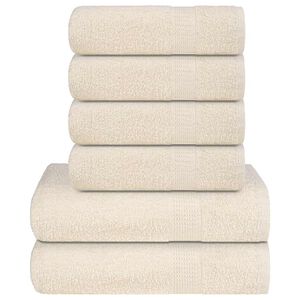 vidaXL 6-delni komplet brisač FROGN kremne barve 360 g/m&sup2;