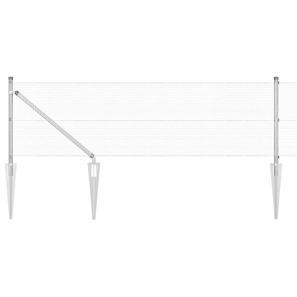 vidaXL Steber ograje. srebrna 50 x 0,6 m (12 x 12 mm mreža) Jeklo