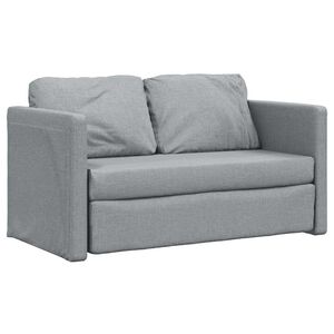 vidaXL Talni raztegljiv kavč 2 v 1 svetlo siv 112x174x55 cm blago