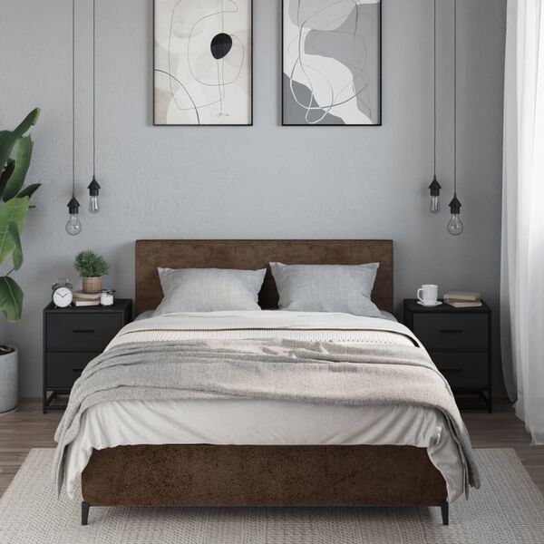 vidaXL Nočna omarica 2 kosa črna 40x31x50 cm inženirski les