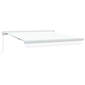 vidaXL Vlečna tenda Bela 300 x 250 cm Platno in aluminij