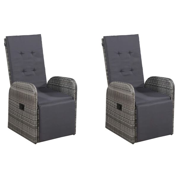 vidaXL Vrtna jedilna garnitura 5-delna siva