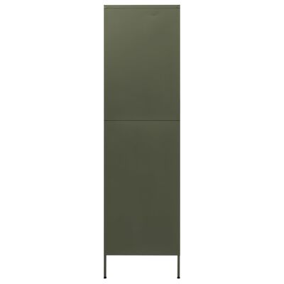vidaXL Garderobna omara olivno zelena 90x50x180 cm jeklo