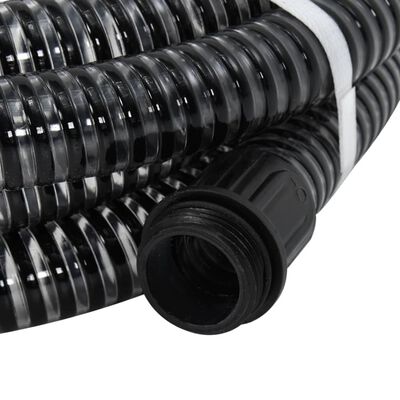 vidaXL Sesalna cev z medeninastimi priključki črna 1,1" 10 m PVC