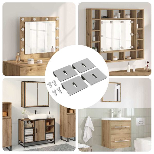 vidaXL Nosilec za ogledalo 12 pcs Nikljeva 35 x 30 x 8,3 mm Jeklo