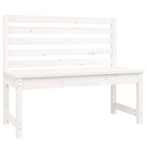 vidaXL Vrtna klop bela 109 cm trdna borovina