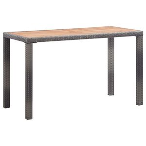 vidaXL Vrtna miza antracitna in rjava 123x60x74 cm trden akacijev les