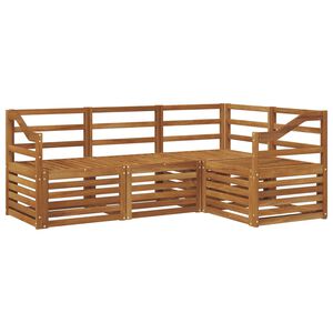 vidaXL Sedežne garniture 4 pcs Naravna Masiven les akacije