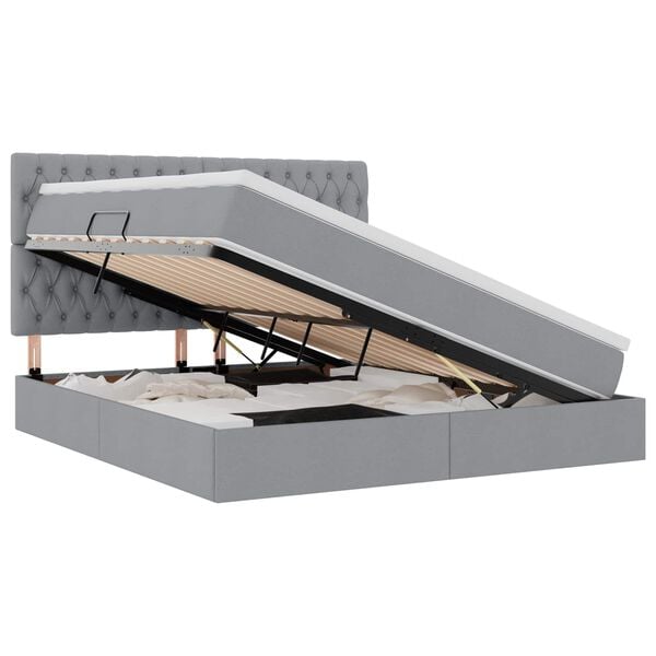 vidaXL Postelja z dodatnim prostorom za shranjevanje in vzmetnico
