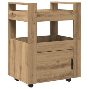vidaXL Kuhinjski voziček artisan hrast 60 x 45 x 80 cm Inženirski les