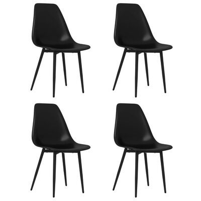 vidaXL Jedilni stoli 4 kosi črne barve PP