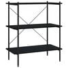 vidaXL 3-nadstropni regal s policami črn 80x40x92 cm