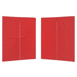 vidaXL Stranska stena zabavnega &scaron;otora 2 pcs Rdeča 200 x 195 cm