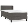 vidaXL Box spring postelja z vzmetnico temno siva 90x200 cm žamet
