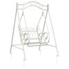 vidaXL Gugalna klop Jeklo 113 x 121,5 x 168 cm Antik bela