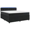 vidaXL Postelja boxspring z vzmetnico Črna 140 x 190 cm Žamet