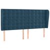 vidaXL Vzglavje z u&scaron;esi temno modra 163x23x118/128 cm žamet