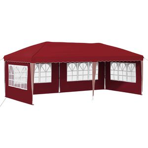 vidaXL Zložljivi &scaron;otor za zabave 575 x 289 x 245 cm Burgundija