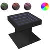 vidaXL Klubska mizica LED črna 50x50x45 cm inženirski les