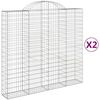 vidaXL Obokane gabion ko&scaron;are 2 kosa 200x50x180/200 cm pocinkano železo