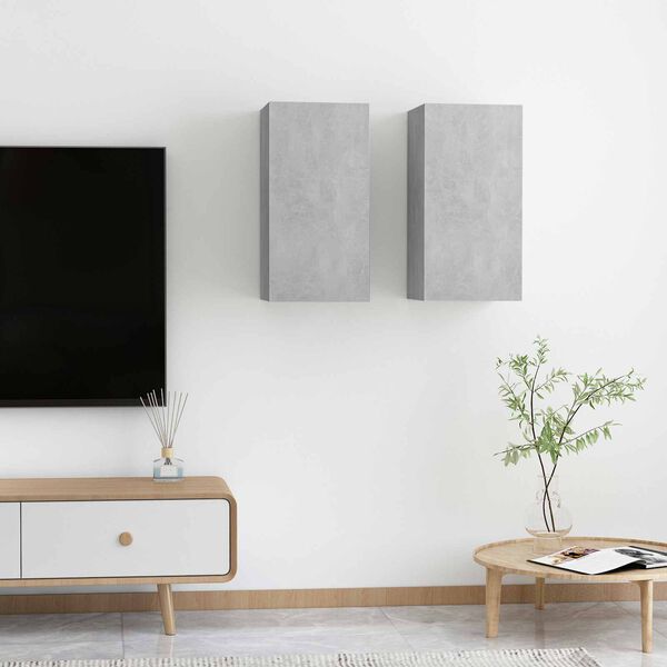 vidaXL | TV omara | 2 pcs Betonsko siva 30.5 x 30 x 60 cm Konstruiran les