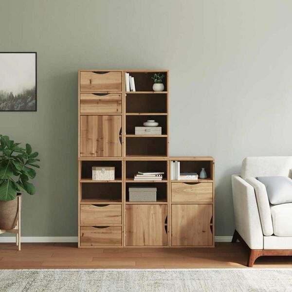 vidaXL Stranska omarica 5 kosi "ODDA" 40x24x79 cm trdna borovina