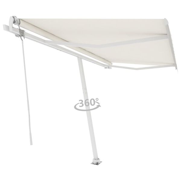 vidaXL Prostostoječa avtomatska tenda 400x300 cm krem