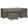 vidaXL 4-sedežna vrtna sofa z blazinami, rattan videz PP Svetlo siva