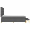vidaXL Postelja z vzmetnico z vzmetnico Temno siva 140 x 200 cm blago