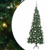 vidaXL Kotično umetno božično drevo Zelena 180 cm PVC in kovina
