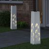 vidaXL Solarno LED svetilo za pot 2 pcs Bela Medenina