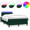vidaXL Box spring postelja z vzmetnico LED temno zelena 120x210 cm žamet
