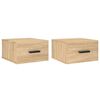 vidaXL Stenska nočna omarica 2 kosa sonoma hrast 35x35x20 cm