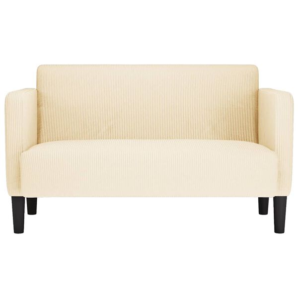 vidaXL Loveseat kavč krem 109 cm velur tkanina