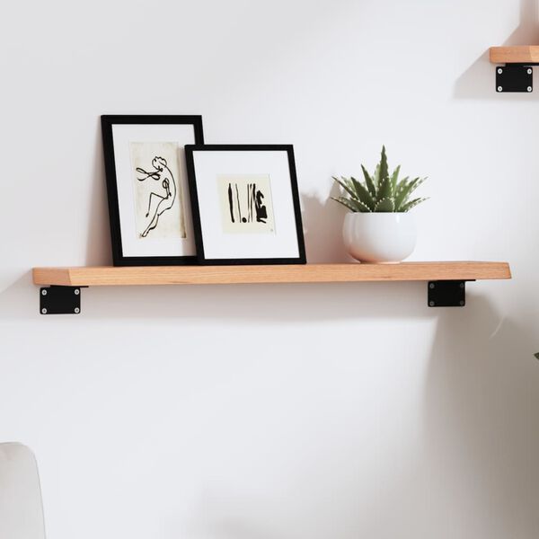 vidaXL Stenska polica svetlo rjava 60x10x2 cm trdna hrastovina