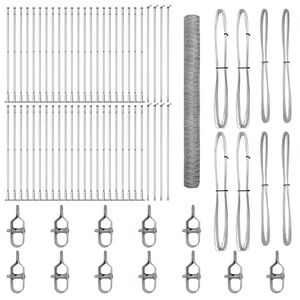 vidaXL Steber ograje. Srebrna