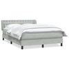 vidaXL Box Spring postelja z vzmetnico svetlo siva 160x220 cm žametna