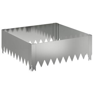 vidaXL Robovi trave 60 x 60 x 20 cm Jeklo Srebrna