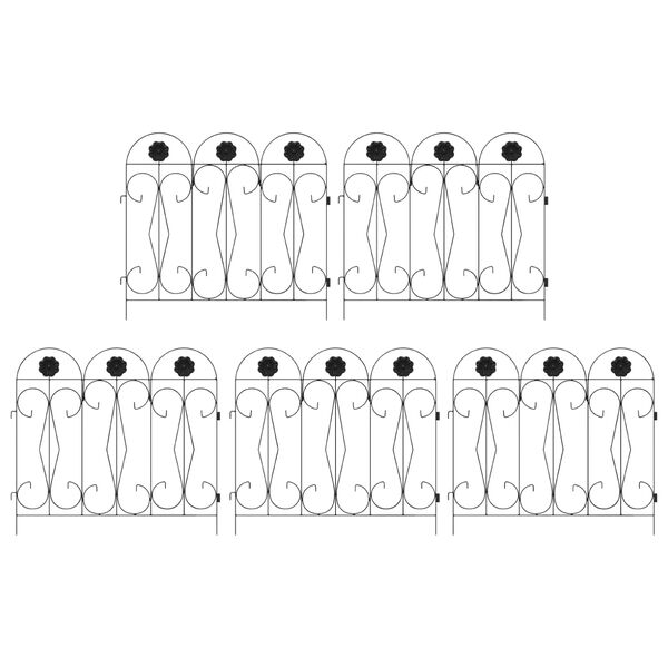 vidaXL Vrtna ograja Re&scaron;etka Črna 305,5 x 55,5 x 0,3 cm