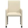 vidaXL Jedilni stoli s kolesi 2 pcs krema 57 x 66 x 94 cm Umetna koža