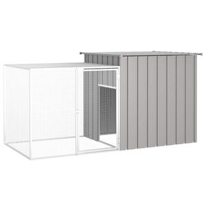 vidaXL Kletka za pi&scaron;čance siva 200x91x100 cm pocinkano jeklo