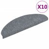 vidaXL Preproge za stopnice, samolepilne, 10 kosov, 65 x 21 x 4 cm, svetlo sive, polkrožne, velike