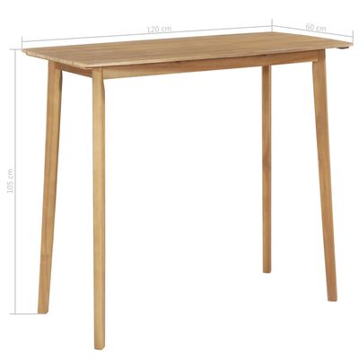 vidaXL Barska miza 120x60x105 cm trden akacijev les